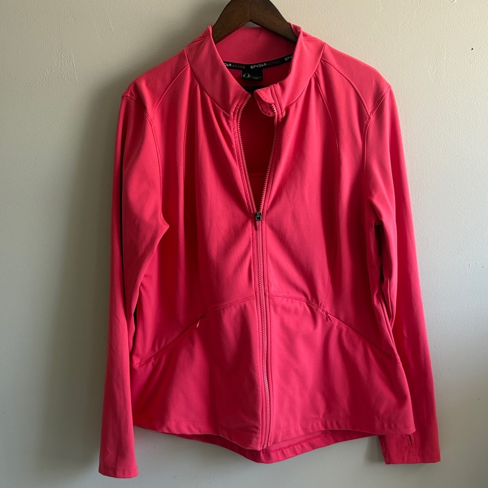 Spyder Active Pink Full‎ Zip Jacket XXL Athletic Running Gym Lightweight